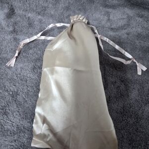 Heatless Curls And Rose Satin Drawstring Bag